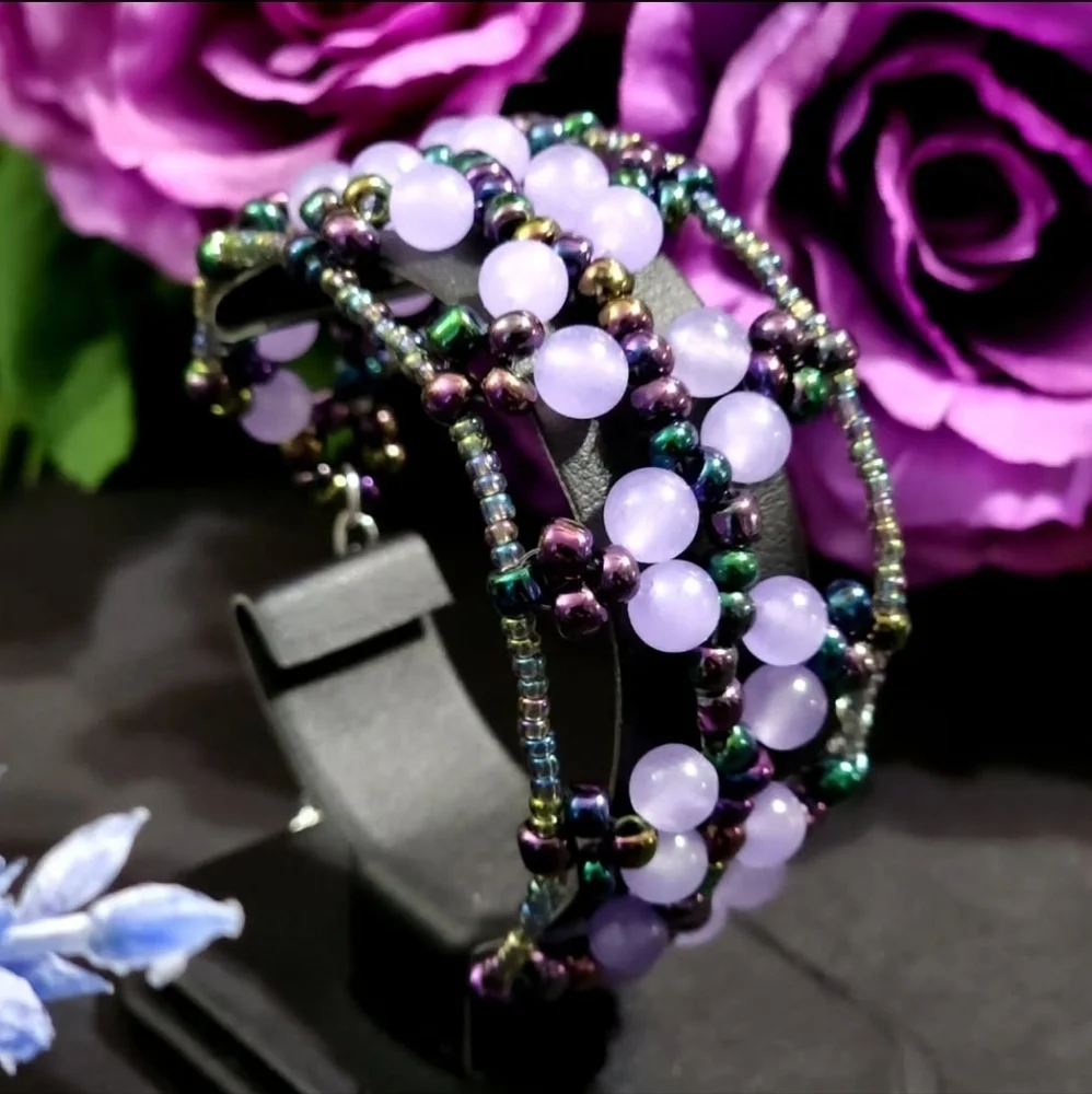 Artisan Handmade Purple Quartz Beaded Bracelet